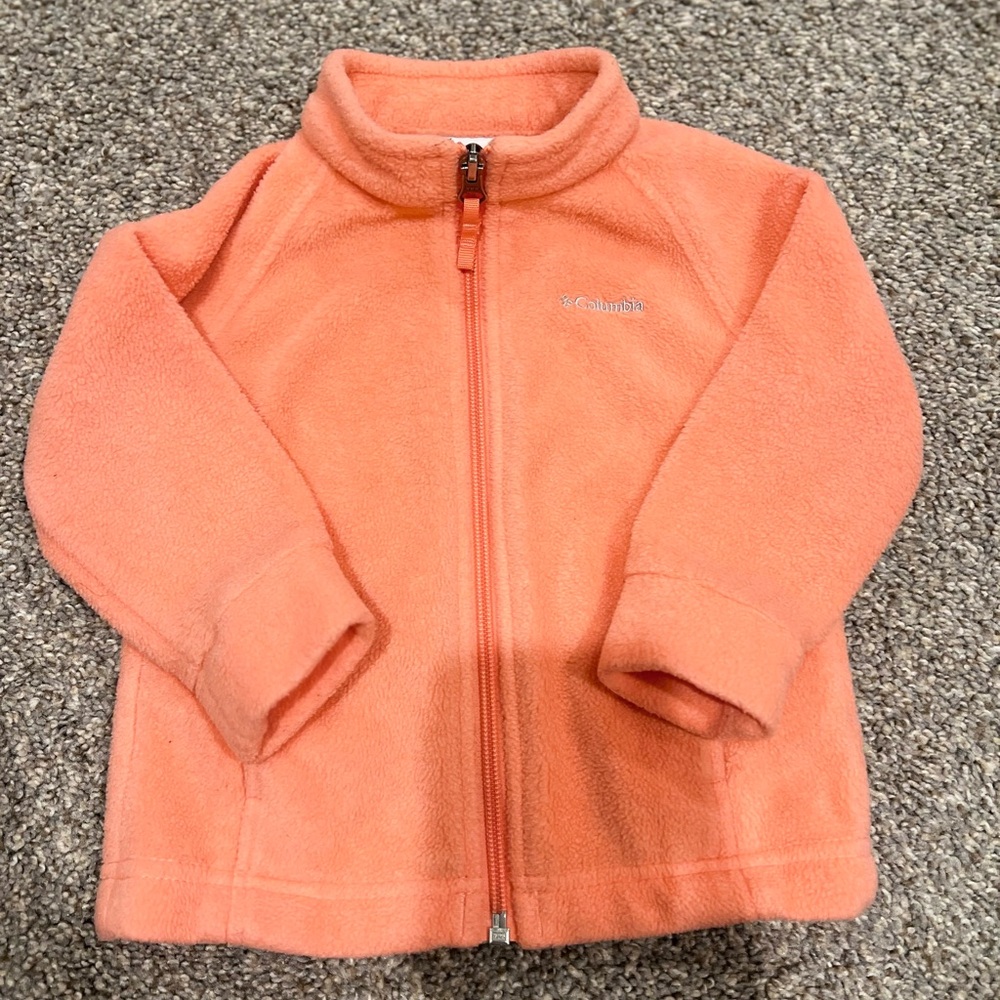 12-18m Columbia Vibrant Orange-peach coral Fleece Jacket